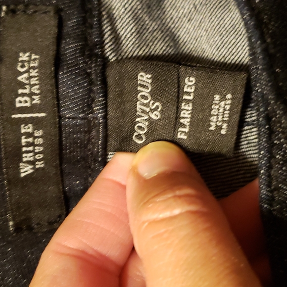 NWOT WHBM Dark Blue/Black Flare Leg Jeans. Size 6S. - Picture 9 of 11